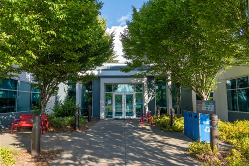 Swan Island building entrance