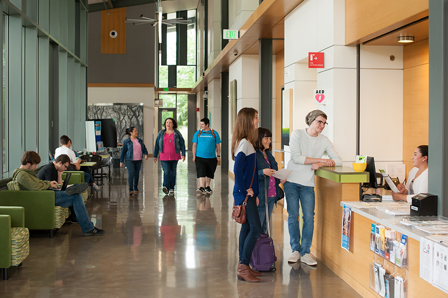 Our busy front desk