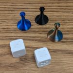 3D printed dice and game pieces