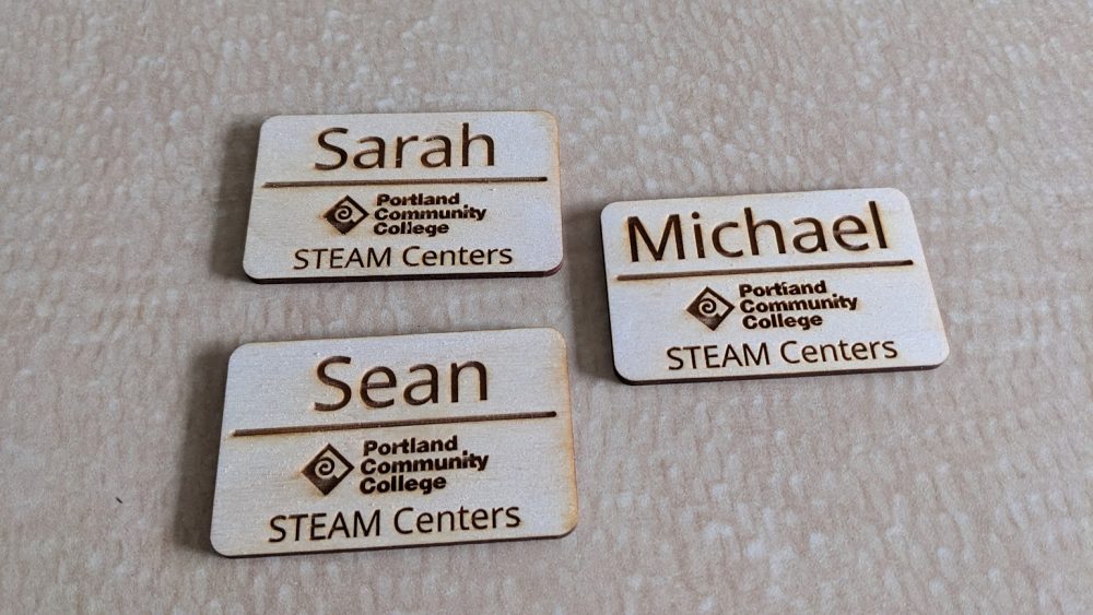 Laser cut name badges