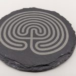 Laser engraved slate coaster
