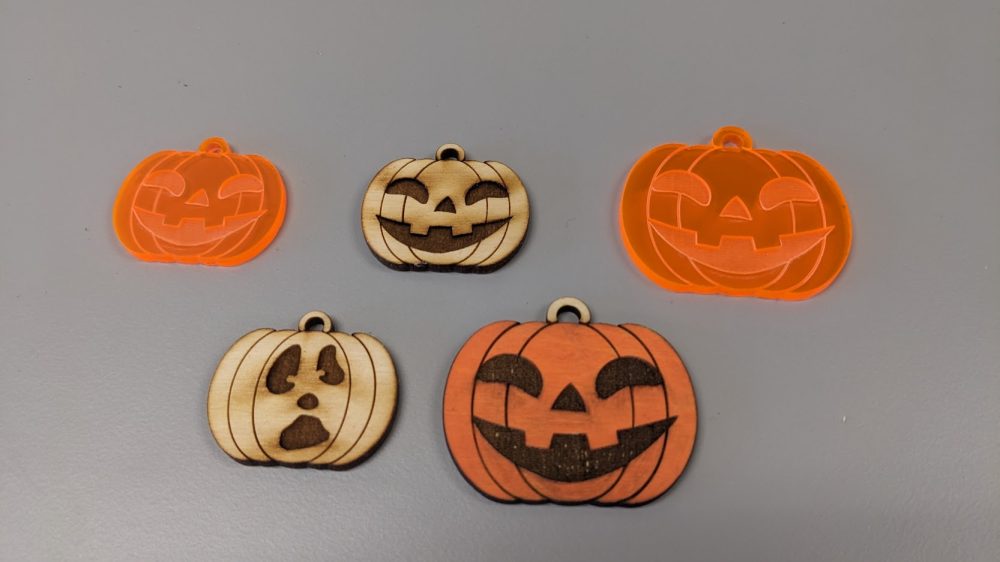 Laser cut Jack O'Lantern jewelry