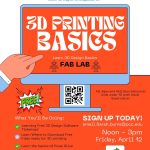 Learn the basics of 3D modeling with Tinkercad, and how to prep your design for 3D printing with Prusa Slicer. This Friday, April 12th from Noon-3pm/ Sign up is Free. Email sarah.burns@pcc.edu for more information.