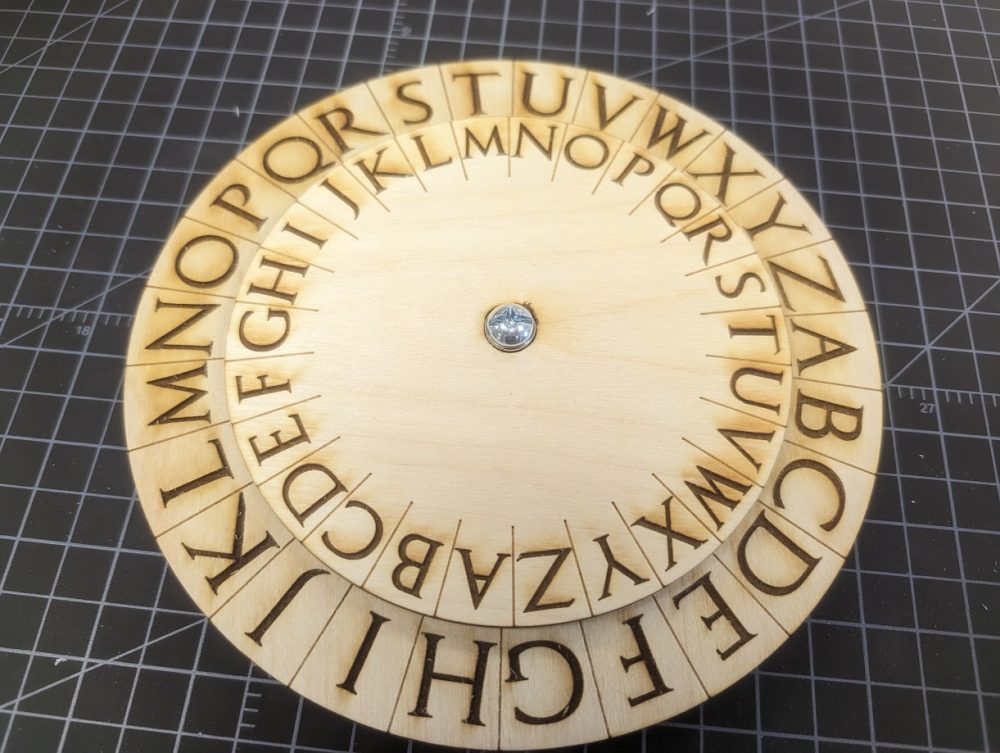 Laser Cut Cipher Wheel