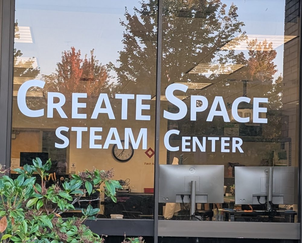 The Create Space window signage