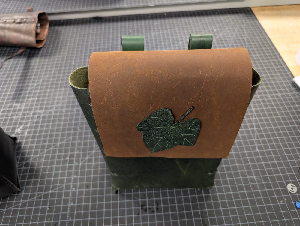 Laser Cut Stitched Leather Bag