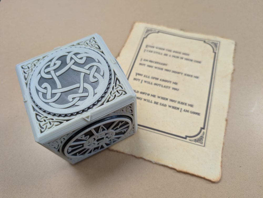 Celtic knot and Anglo Saxon runes puzzle cube