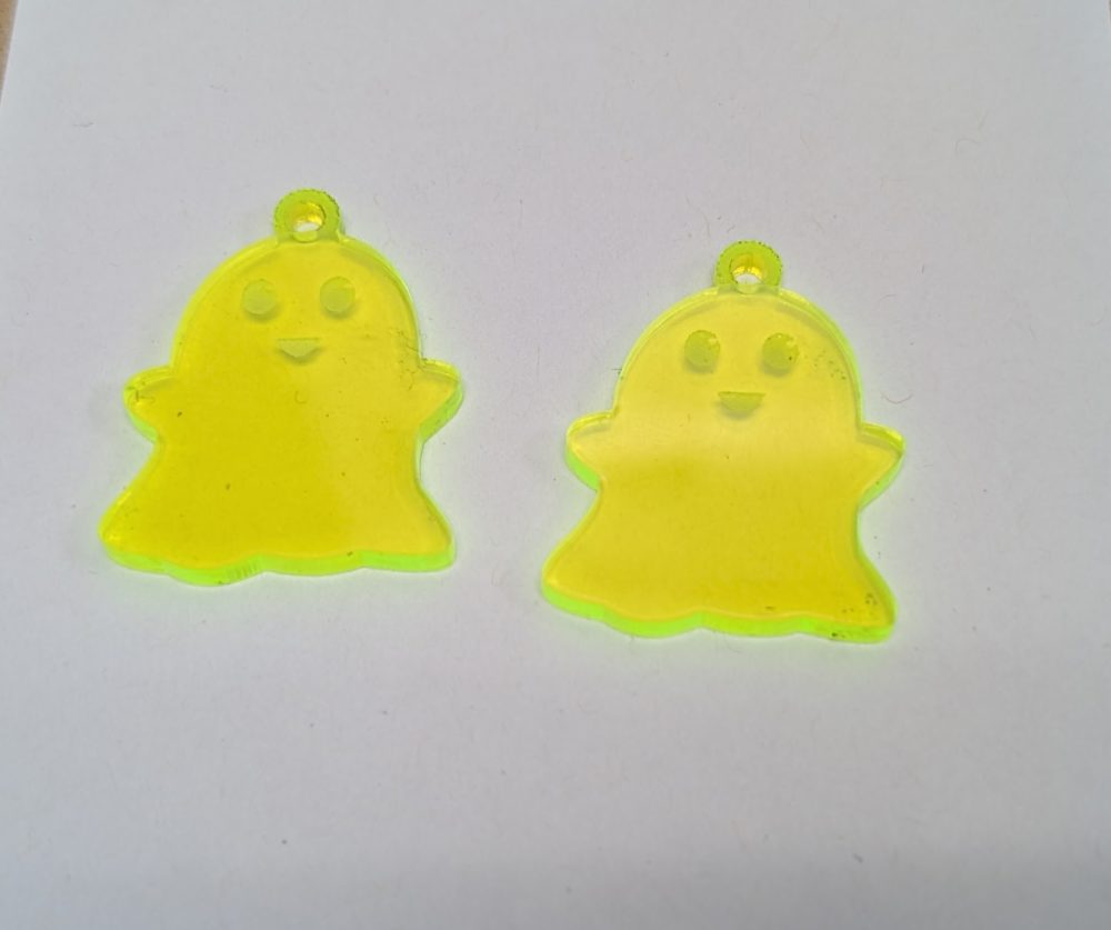 Neon Green Ghost Earrings