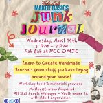 Maker Basics : Junk Journal Fab Lab at PCC OMIC 5 pm - 7 pm Wednesday, April 14th Learn to Create Handmade Journals from stuff you have laying around your house! Workshop tools & materials provided No Registration Required All Skill Levels Welcome - Youth under 16 with Adult Supervision For more information on upcoming events or to learn more about the PCC STEAM Centers, Please visit: pcc.edu/maker Email sarah.burns@pcc.edu with any questions.