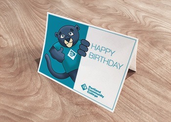 Poppie the Panther birthday card