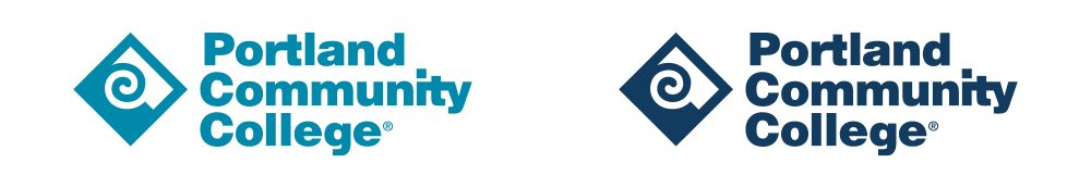 PCC Logo in Brand Colors Turquoise and Navy