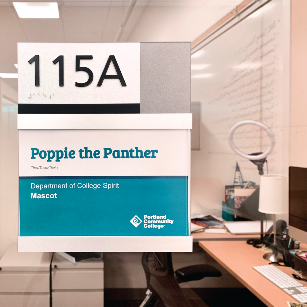 Poppie the Panther Office Name Plate Sign Horizontal