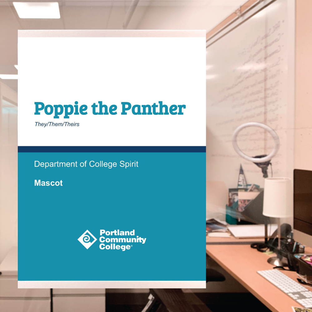 Poppie the Panther Office Name Plate Sign 8.5 x 11