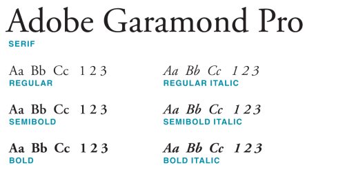 PCC Brand Font Adobe Garamond Pro