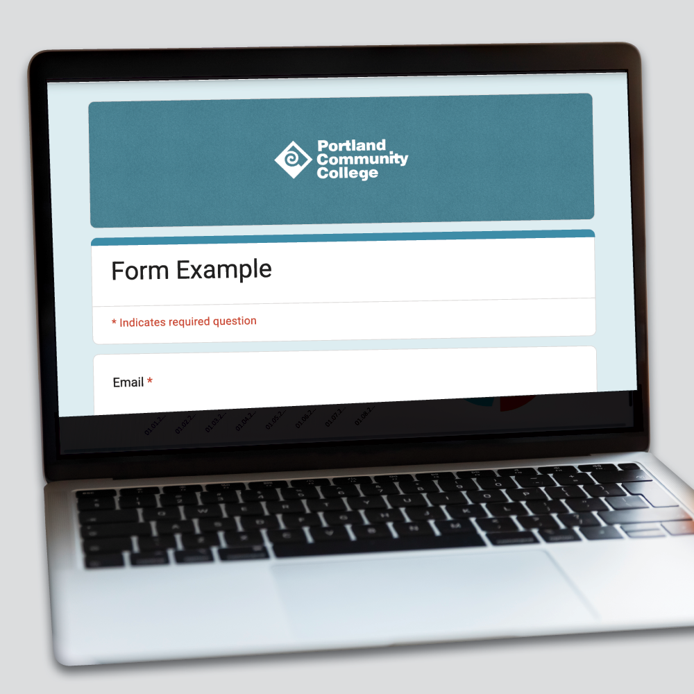 Adobe Express template for a college branded Google form headers - version 1.