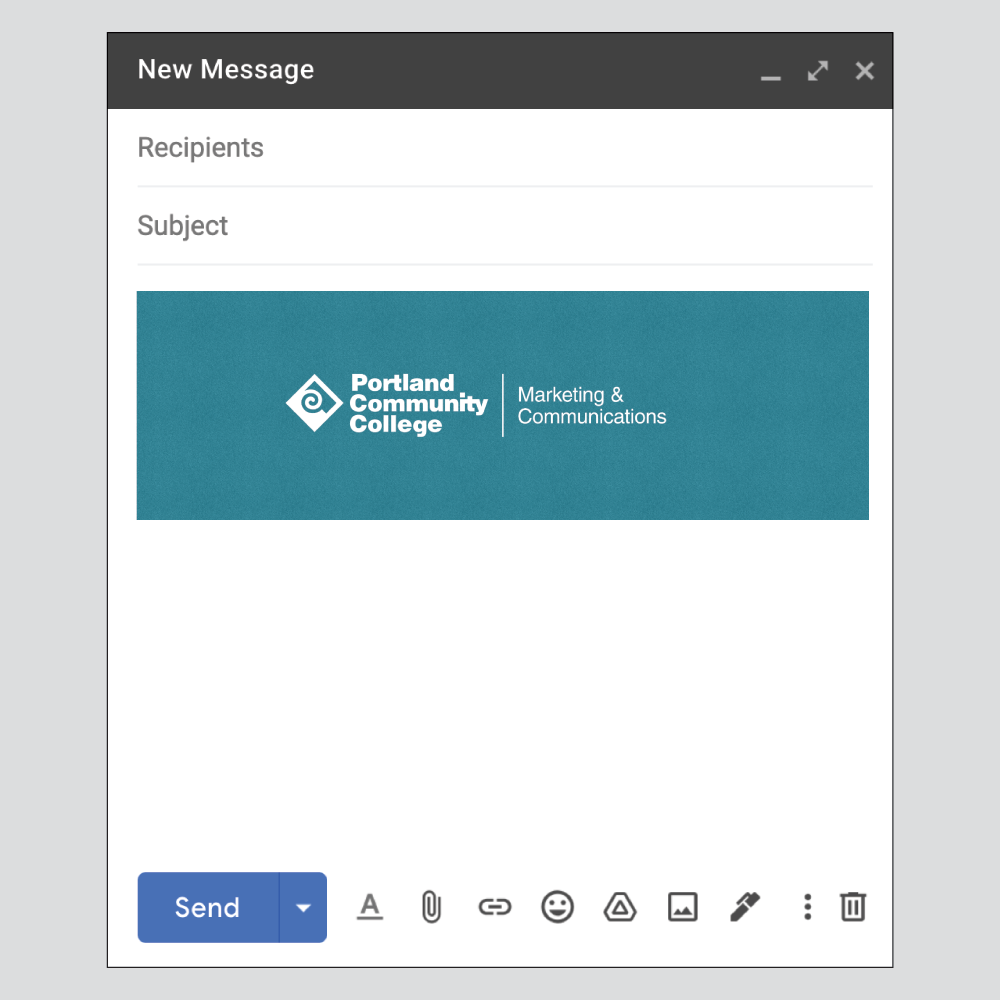 Adobe Express template for a college branded email signature - version 1.