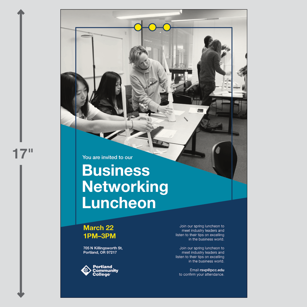 Adobe Express template for a college branded poster - version 3.