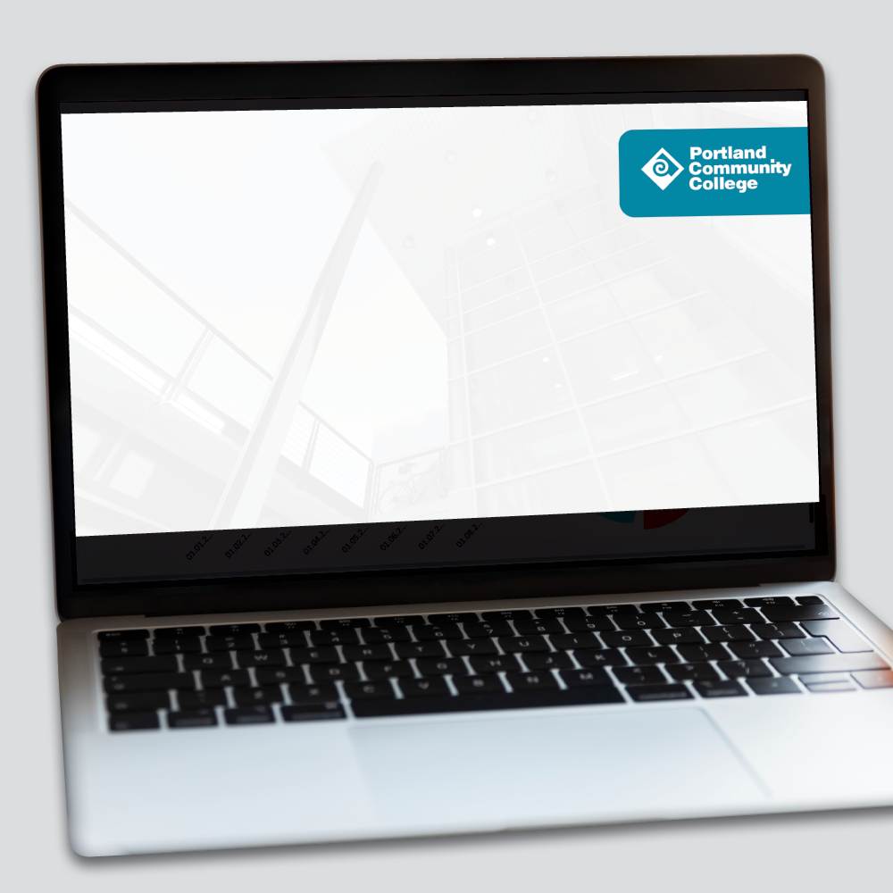 Adobe Express template for a college branded zoom background - version 1.