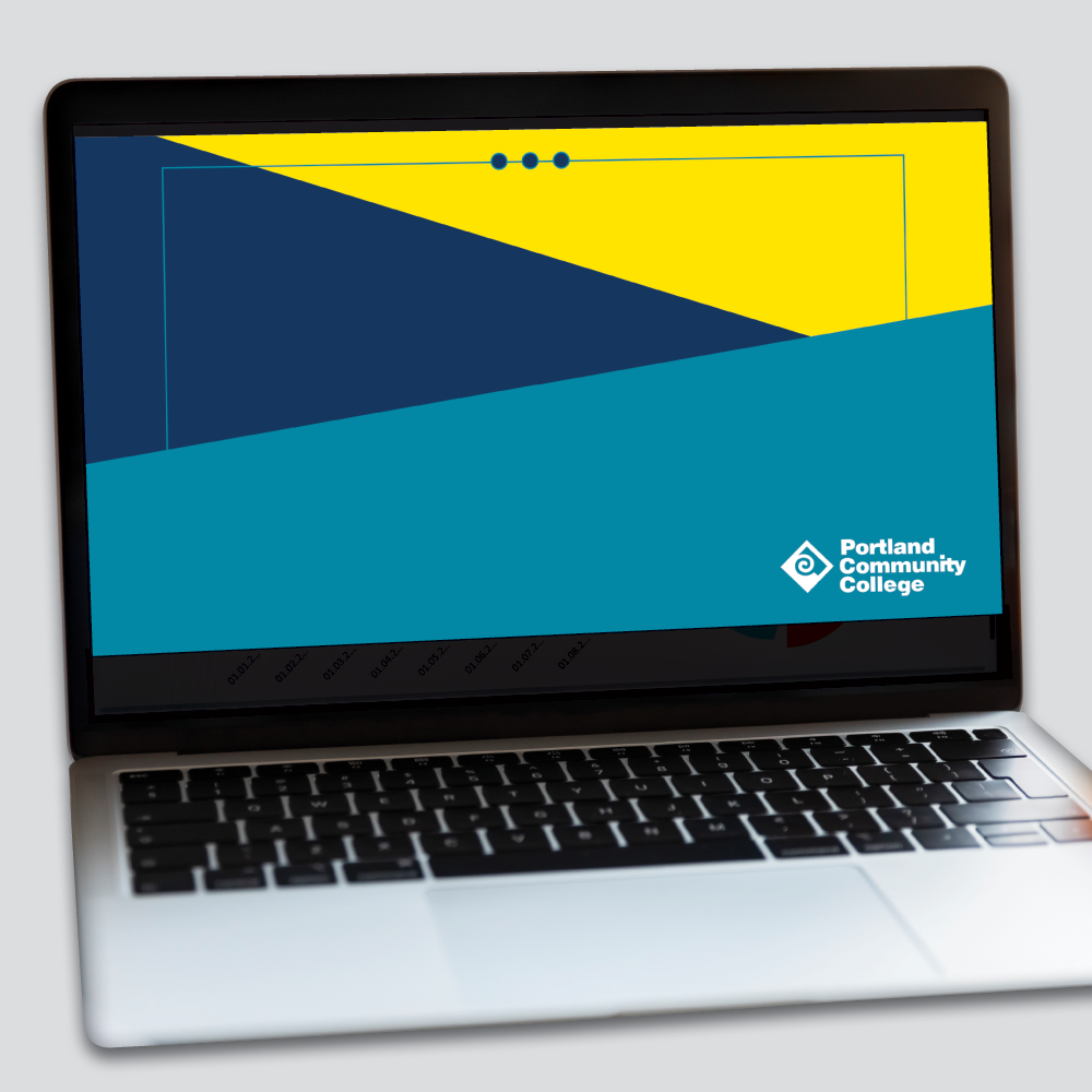 Adobe Express template for a college branded zoom background - version 2.