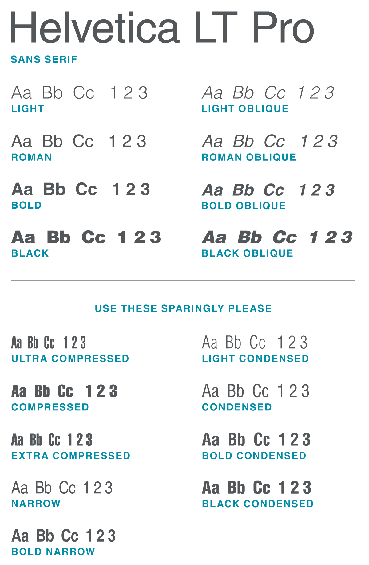 PCC brand font Helvetica LT Pro example
