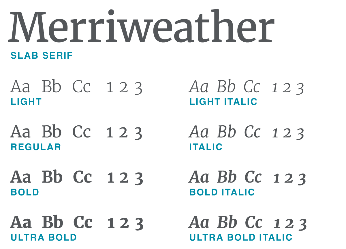 PCC brand font Merriweather example
