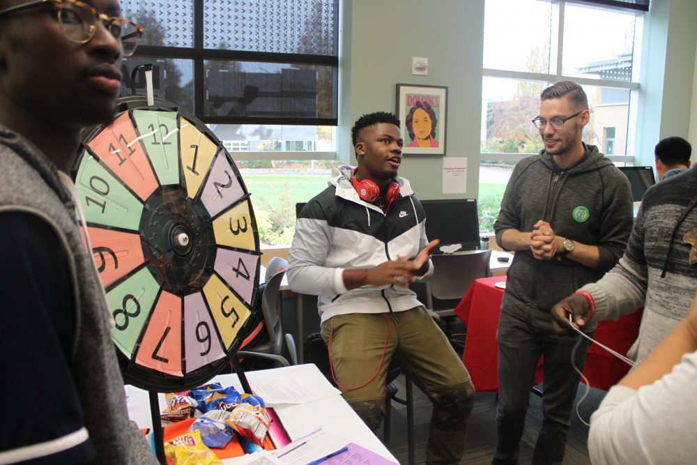 Students playing a game at an MC event