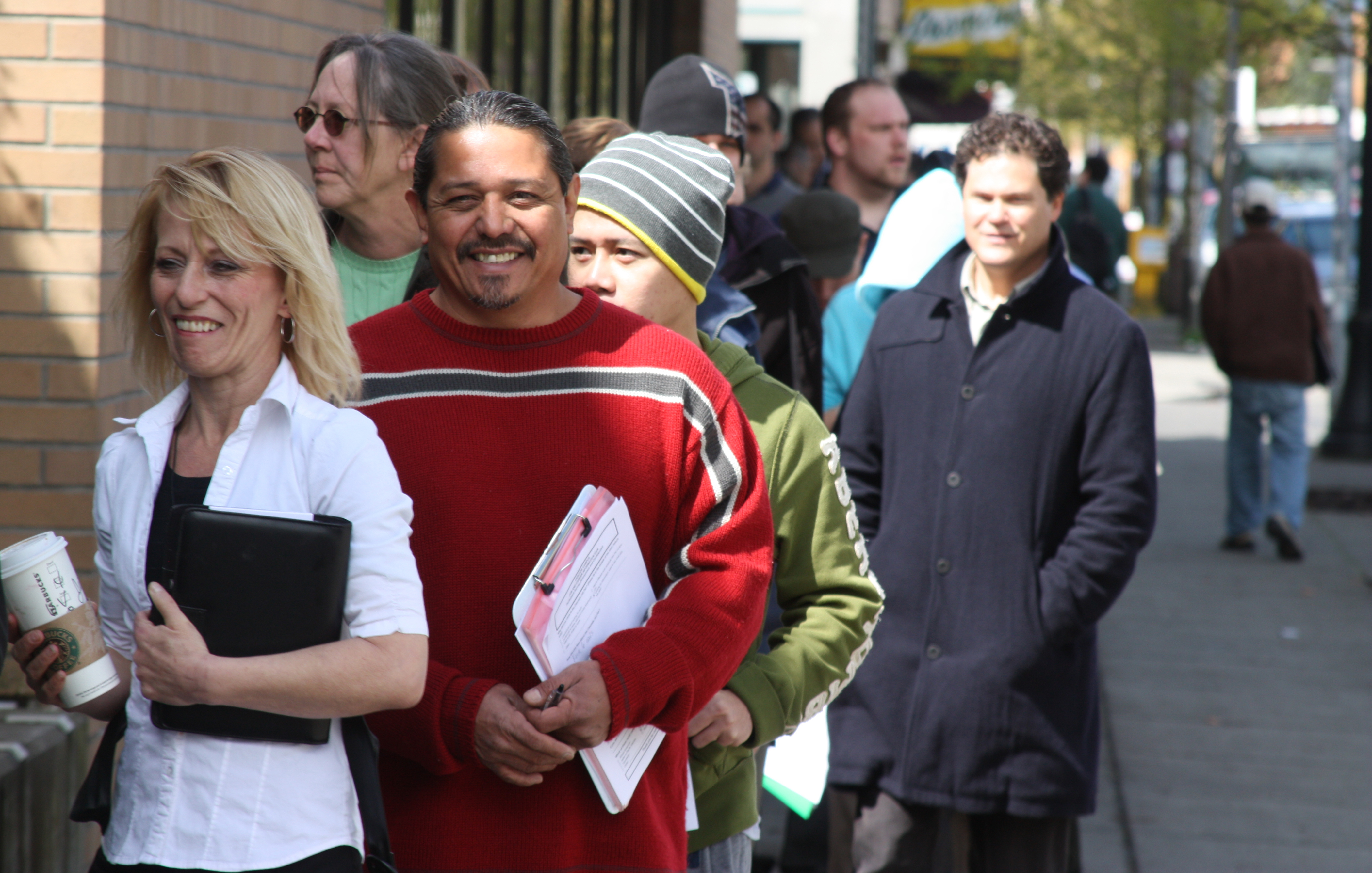 During the 2011 job fair, the line to get in wrapped around the block.