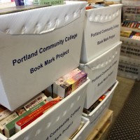 Central Distribution loads boxes of donated books destined for the Coffee Creek Correctional Facility in Wilsonville.