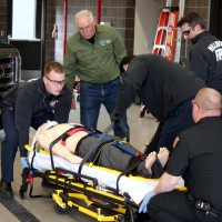 Paramedics with Hillsboro Fire demonstrate an emergency scenario with one of the high-tech mannequins.
