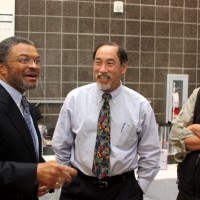 Left to right, Algie Gatewood, Cascade Campus President; John Saito, dean of Allied Health, Emergency, and Legal Services at the Cascade Campus; and John Chin, program supervisor for Washington County EMS.