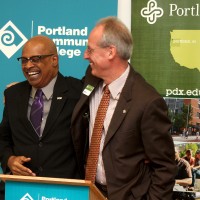 Preston Pulliams and Wim Wievel share a laugh.