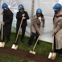 Left to right, Cascade President Algie Gatewood, Cascade Student Leader Esther Forbyn, PCC Board Member Kali Thorne Ladd and College President Preston Pulliams.
