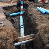 Crews installed and are testing new fire water lines this week. These lines will service the remodel at Mt. Tabor and the new students commons and learning commons.