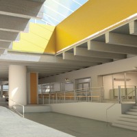 Newly remodeled series of ramps for a more open and accessible lower mall. (conceptual rendering)