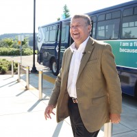 Jeremy Brown steps foot for the first time at the Newberg Center - the first stop on his 'Tour de PCC' on July 1.