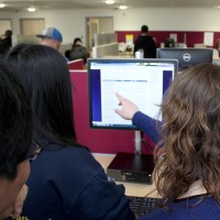 At the kiosks, students can pay bills, register for classes, order parking permits, fill out applications and order transcripts. If they need additional help they can ask a volunteer or stroll over to any of the windows of nearby departments.