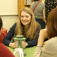 Sophia Clark, a student from Denmark who is working on reading and writing development courses at the Southeast Center, can’t wait to attend the Conversation Café each Friday of the term.