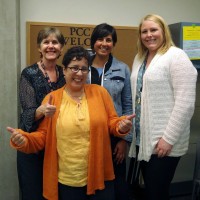 The workshop was a collaborative effort between, left to right, Susanne Christopher (interim division dean for Math, Sciences & Career Technical Education at Southeast Center), Romanna Flores (parent), Stacey Sowders (OSU Extension Service) and Erica Hand (administrative assistant with the Sciences, Health & PE Division at Southeast).