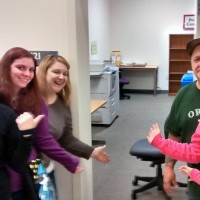 This December, the student teams show off the “newly” reorganized Print Center room at Southeast Campus. Counter clockwise from left they are: Janet Freeman, Alexus Jordan, Kendal Kelleher, Richard Williams, and Mindy Cobb.
