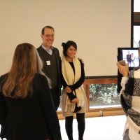 Students gather to take photos with Senator Michael Dembrow.