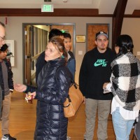 Senator Dembrow takes individual questions from ESOL students after addressing the whole crowd.