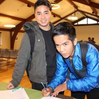 PCC Students sign in to take part in the Conversation Cafe with guest speaker State Senator Michael Dembrow.