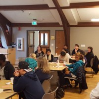 Senator Dembrow speaks to students at the Conversation Cafe on Friday, November 13th 2015.