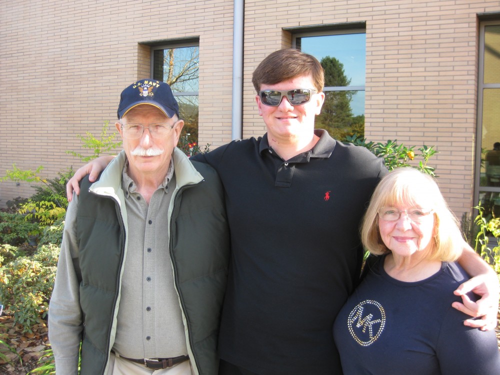 His accommodation allowed Luke Nosack (center) to use his personal computer in class for note taking, which was a great idea because he can type faster than he can write.