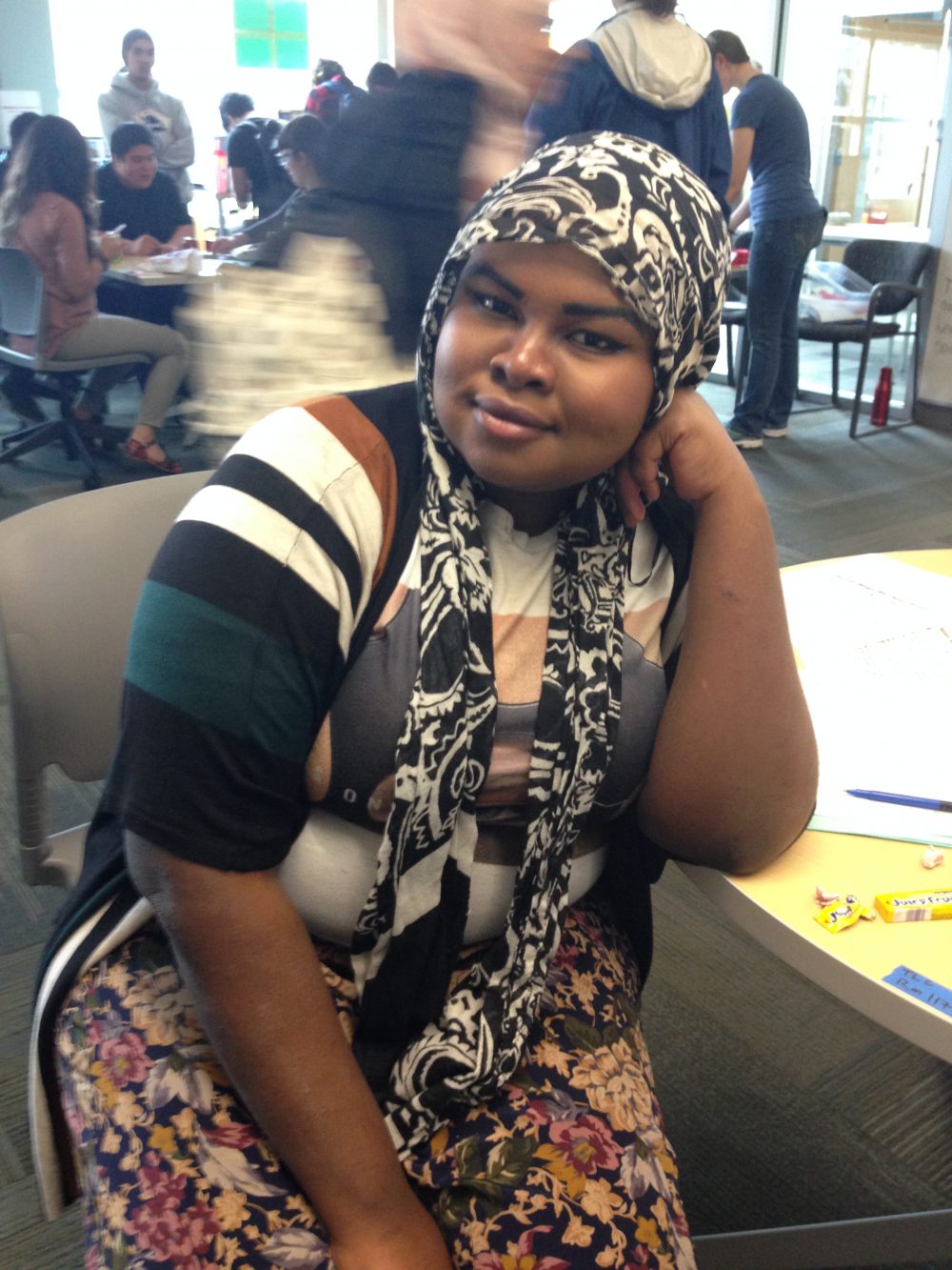 Faduma Saleh is studying social work and psychology at PCC Rock Creek. She says she comes to the Multicultural Resource Center twice a week and calls it "a house full of different colored people from different places around the world."