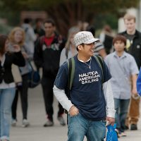 Students walking on campus