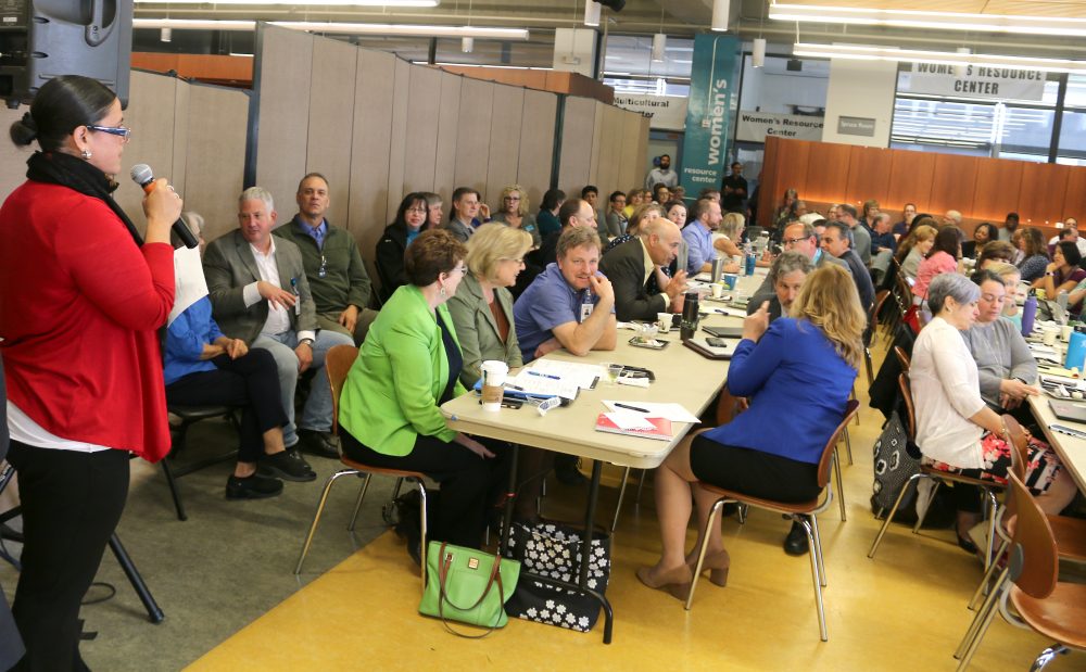 At the recent All-Managers meeting, Perez puts the crowd through a series of CRT exercises.