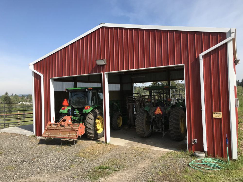 The new farm cattle-handing facility.