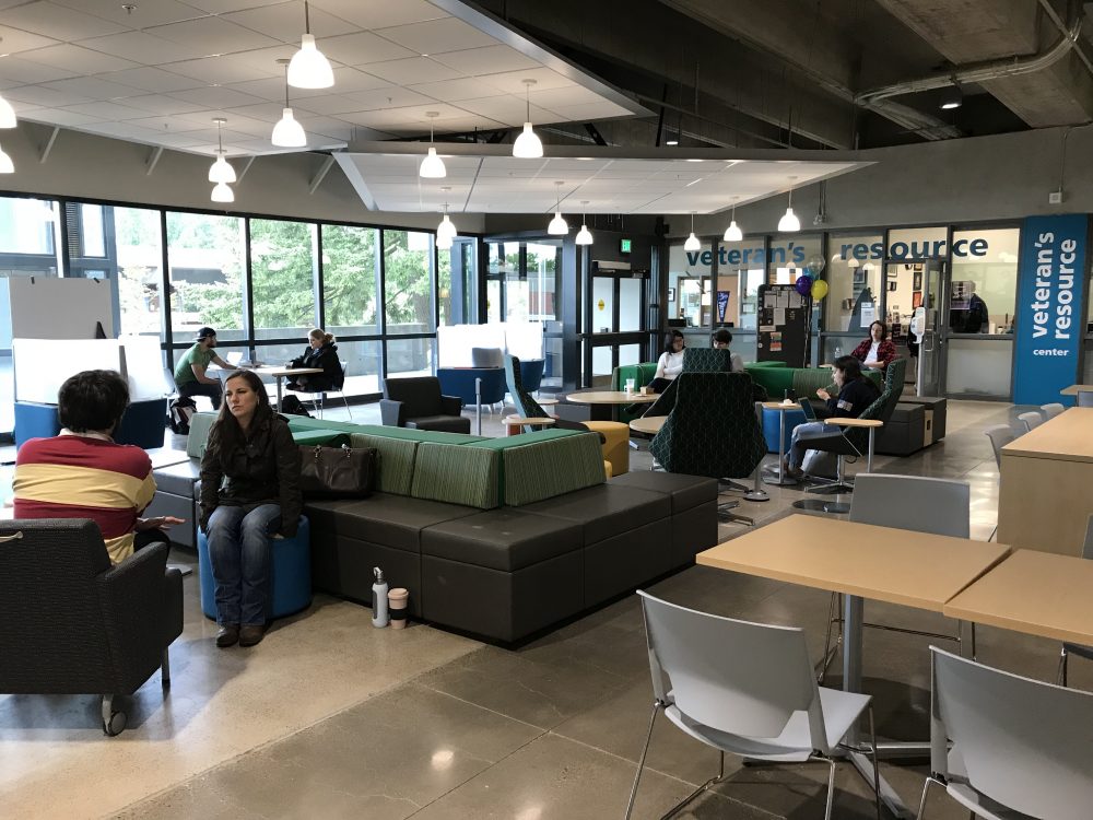 Sylvania students didn't take long to discover the common area built by the Bond Program as part of the improvements in the CC Building's Upper Mall.