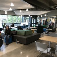 Sylvania students didn't take long to discover the common area built by the Bond Program as part of the improvements in the CC Building's Upper Mall.